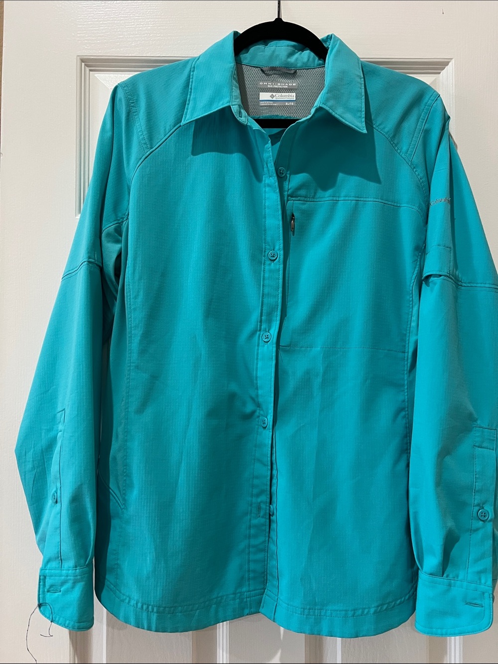 Columbia Teal/Turquoise Long-Sleeve Button Shirt